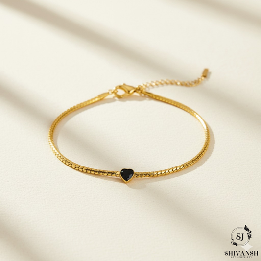 BLACK HEART BRACELET