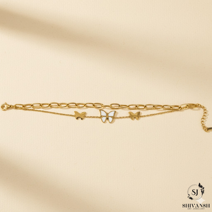 GOLD BUTTERFLY CHARM BRACELET