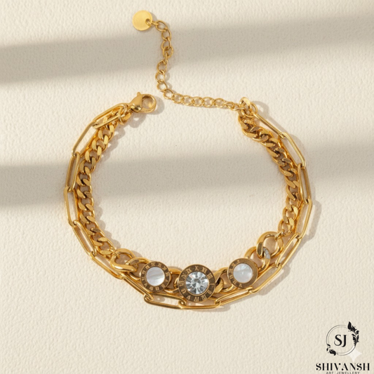 TWO LAYER CRYSTAL BRACELET