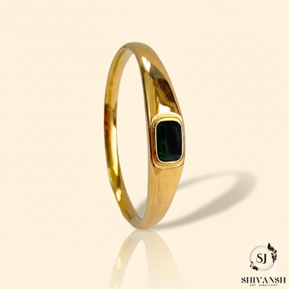 GREEN DIAMOND 18K GOLD PLATED BRACELET