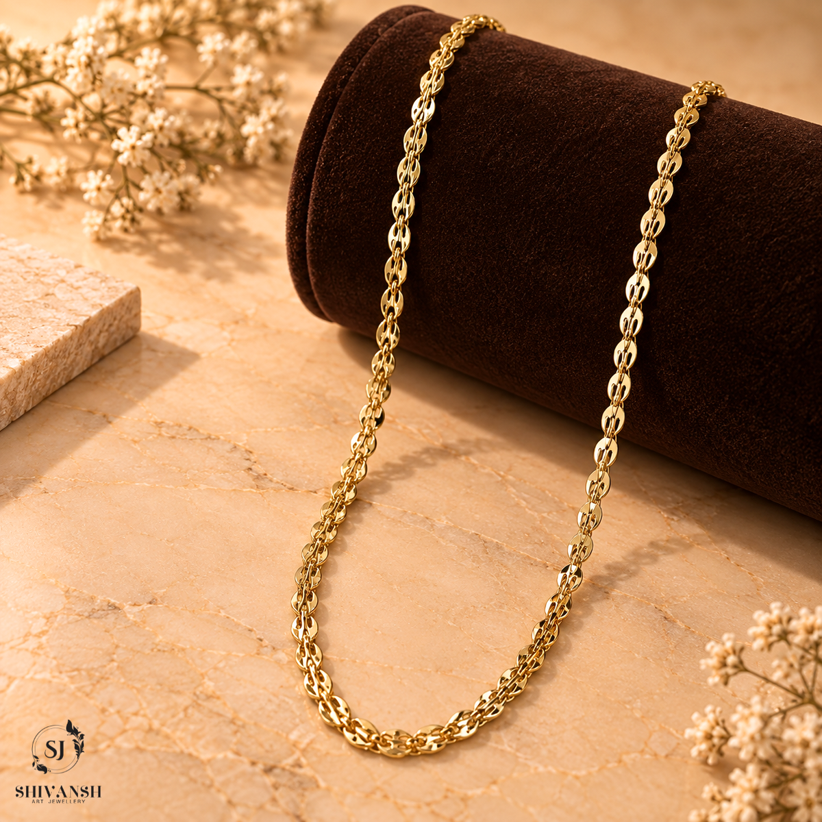 Stylish Oval Link Gold Chain for Men