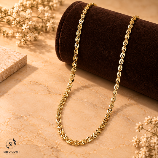 Stylish Oval Link Gold Chain for Men