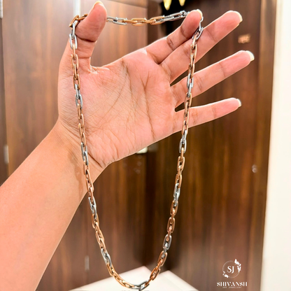 Duo Rose Gold & Silver Two-Tone Link Chain for Men