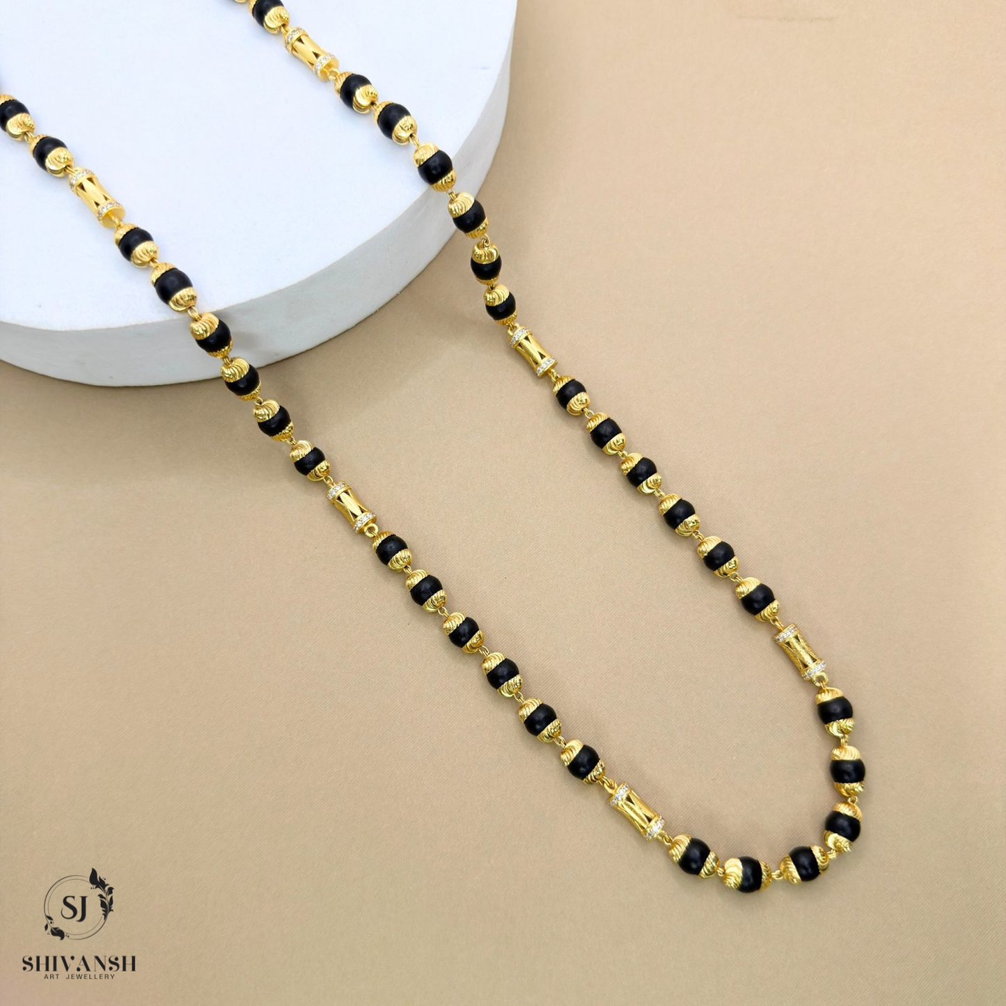 Gold Plated Diamond Beads Karungali Mala KL-02