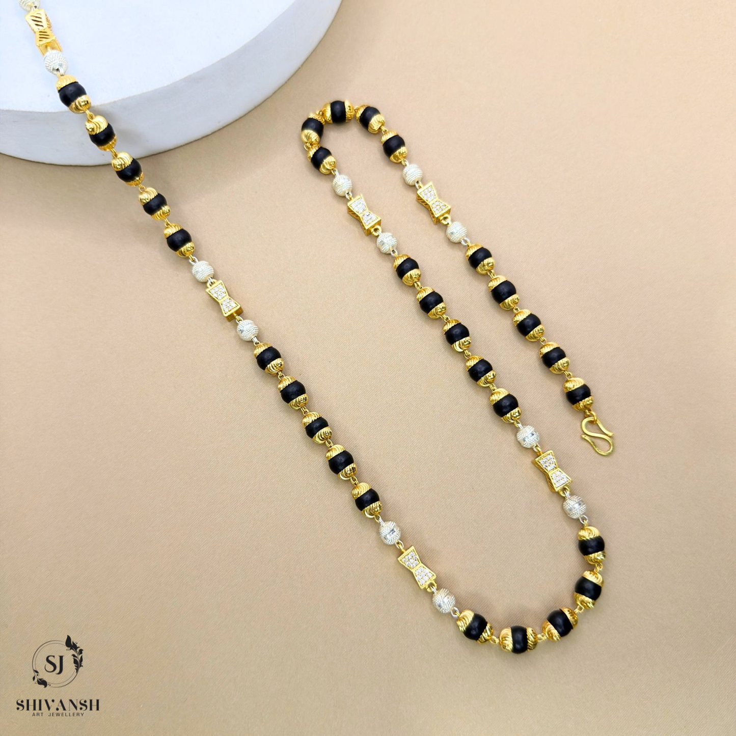 Premium Gold Plated Karungali Mala with Silver Plated Ball KL-03