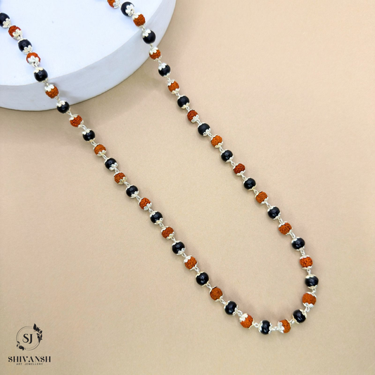 Premium Silver Plated Rudraksha Karungali Mala