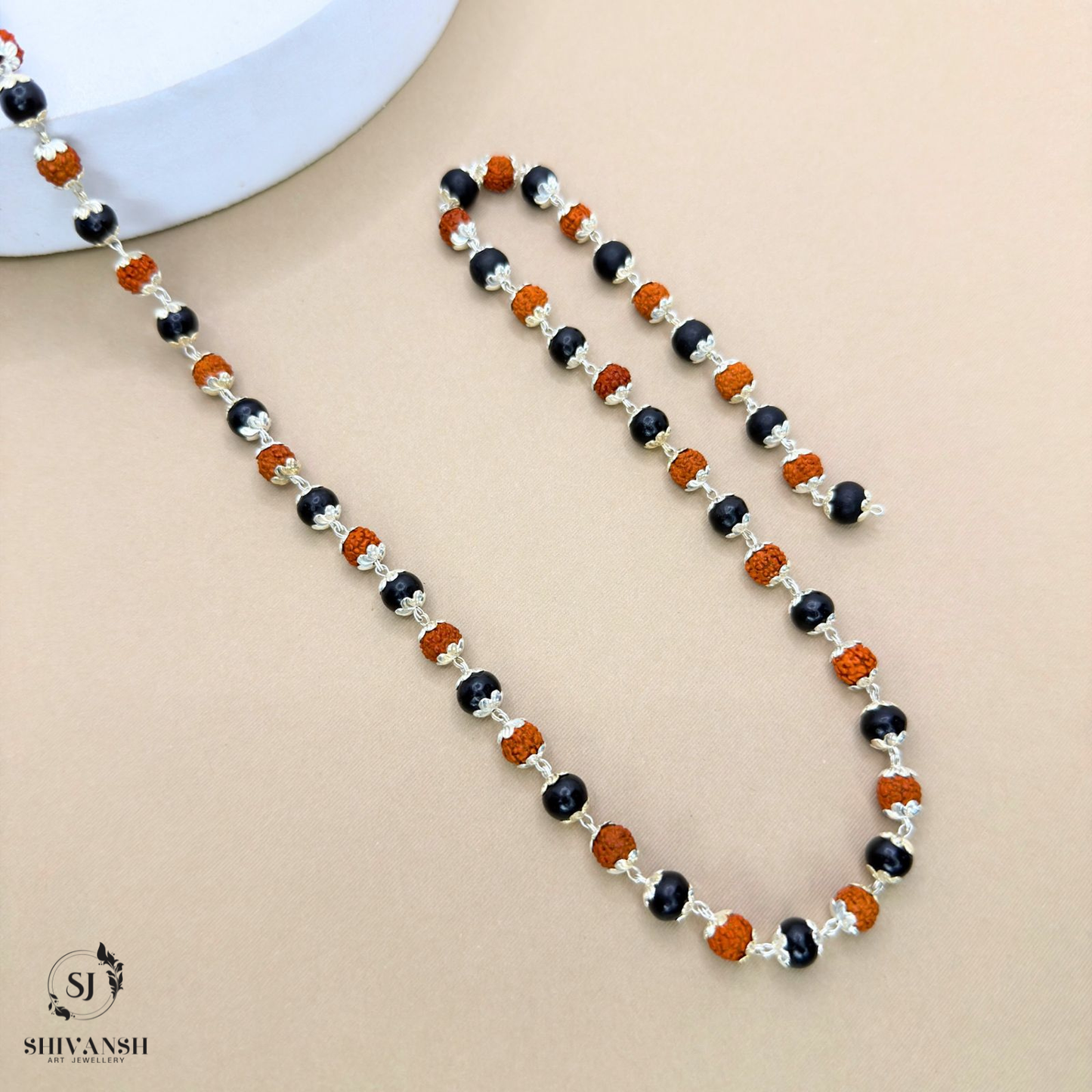 Premium Silver Plated Rudraksha Karungali Mala KL-05