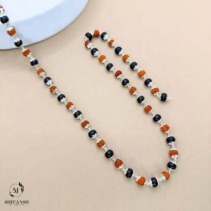 Premium Silver Plated Rudraksha Karungali Mala KL-05