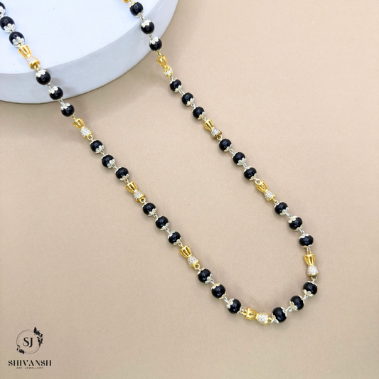 Classical Karungali Mala with Damru Diamond Beads