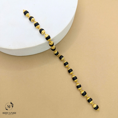 Gold Plated Simple Karungali Bracelet BR-06