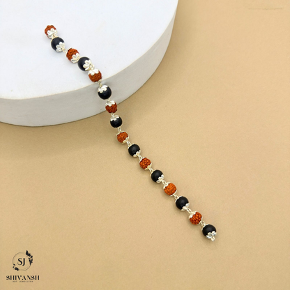 Silver Plated Rudraksha Karungali Bracelet