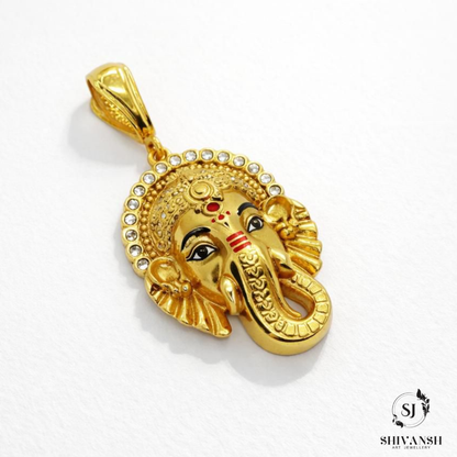 Exclusive Gold Plated Ganeshji Diamond Pendent