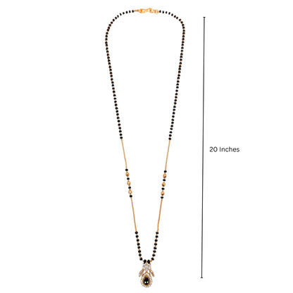 Classic Gold Plated Mangalsutra with Black Stone Pendant