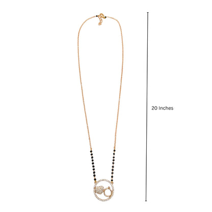 Heart & Ring Pendant Gold Mangalsutra with CZ Stones