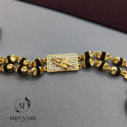Premium Quality Two line Trishul Rudraksha Bracelet SJ-BR-17 Shivansh art Jewellery