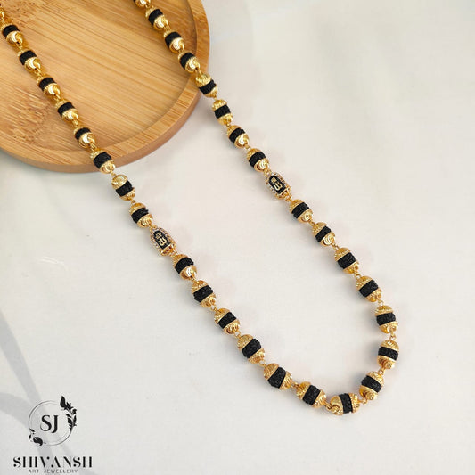 Exclusive Gold Plated Shivling Trishul Rudraksha Mala - Shivansh art jewellery