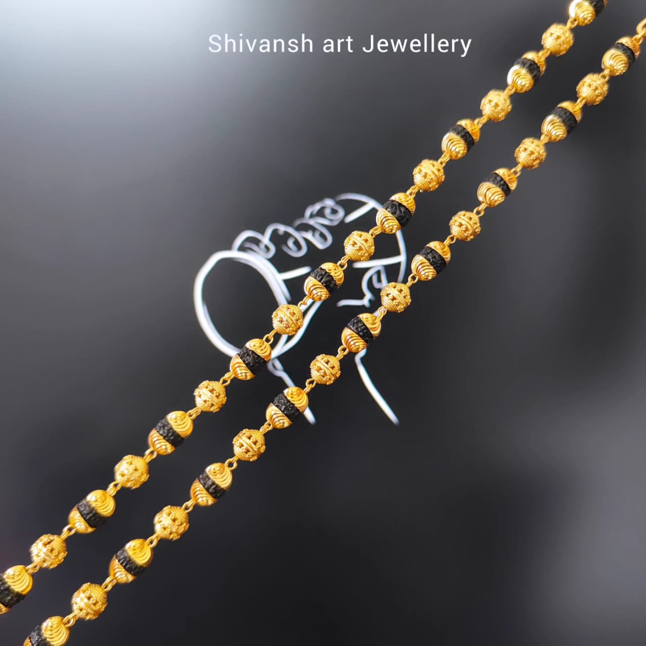 Classical Gold Plated One By One Rudraksha Mala - Shivansh art jewellery