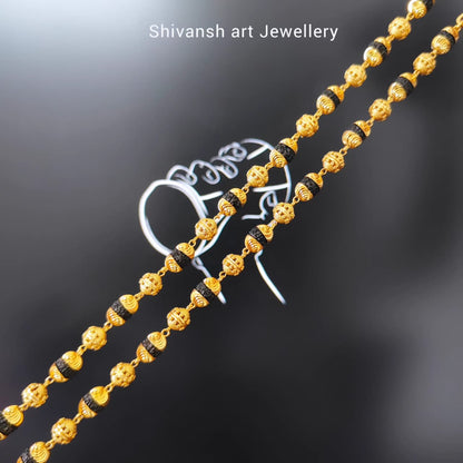 Classical Gold Plated One By One Rudraksha Mala - Shivansh art jewellery