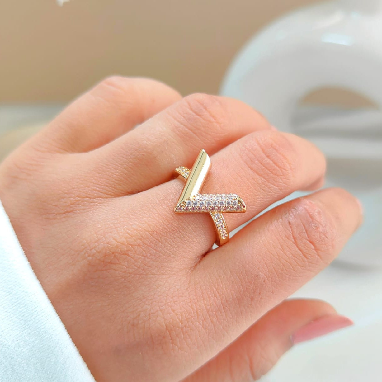 INITIAL ROSEGOLD RING