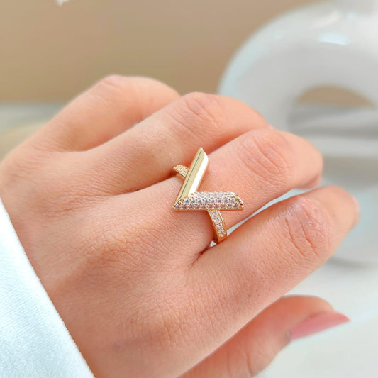 INITIAL ROSEGOLD RING