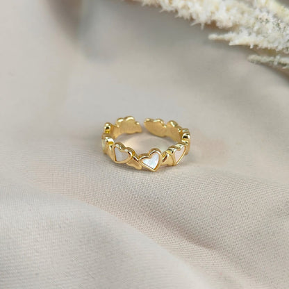 MOTHER OF PEARL HEART RING 425