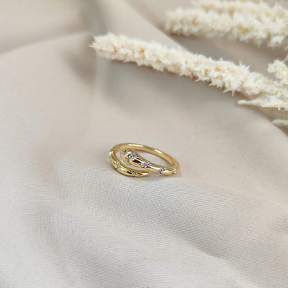 GOLDEN DIAMOND SNAKE RING 408