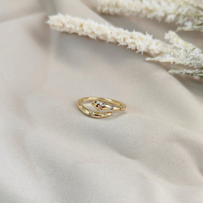 GOLDEN DIAMOND SNAKE RING 408