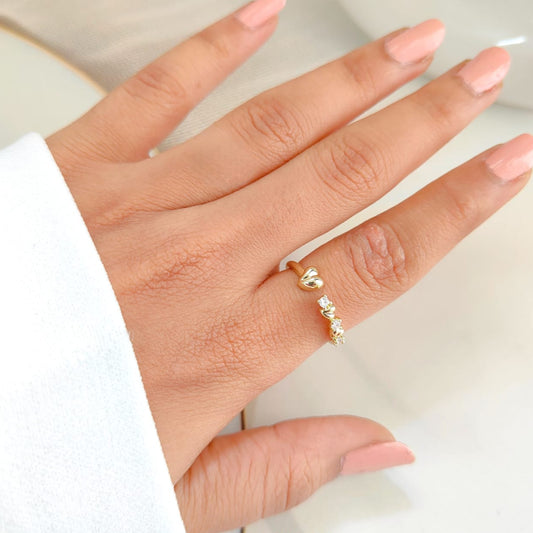 TOP OPEN MINI HEART RING 396