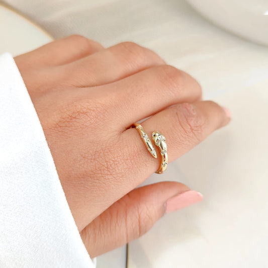 GOLDEN DIAMOND SNAKE RING 408