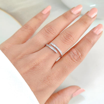 TOP OPEN SILVER RING 379