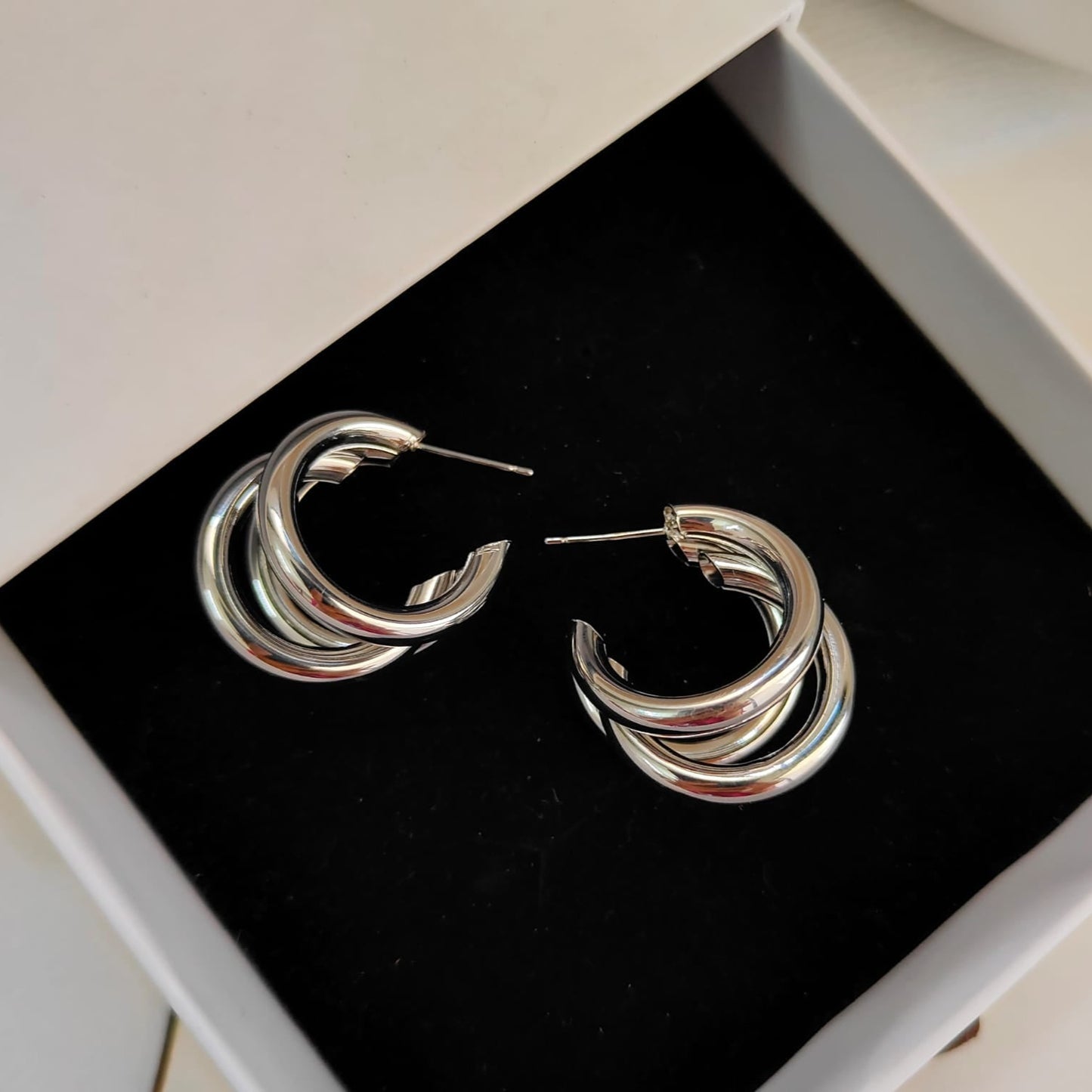 SILVER ROPE HOOPS 441