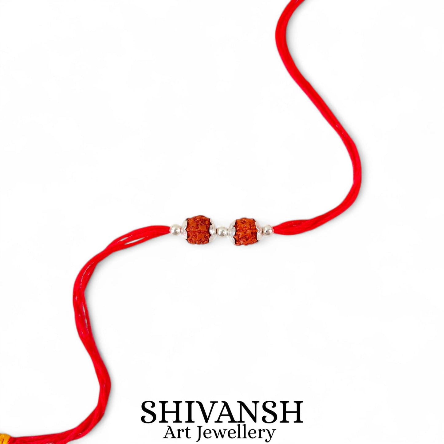 Double Rudraksha 92.5 Sterling Silver Rakhi