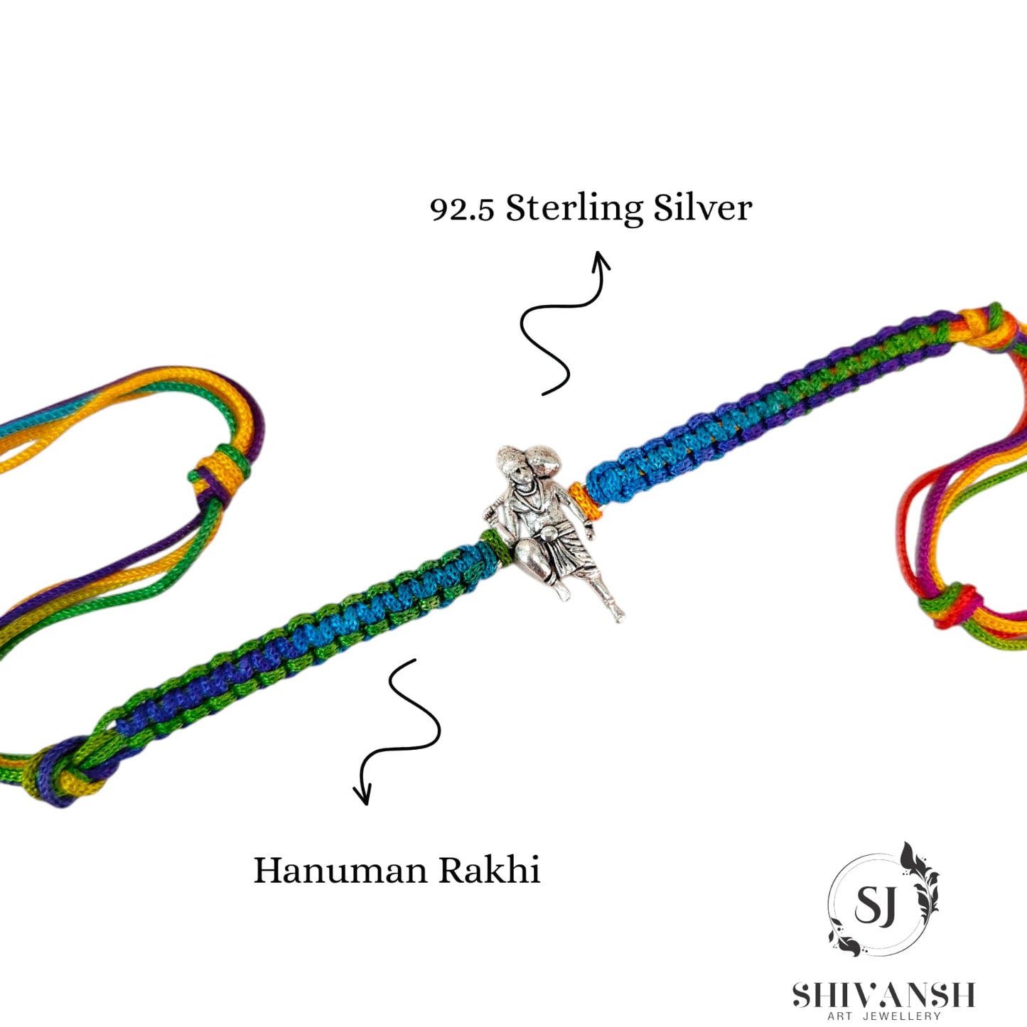92.5 Sterling Silver Hanuman Rakhi