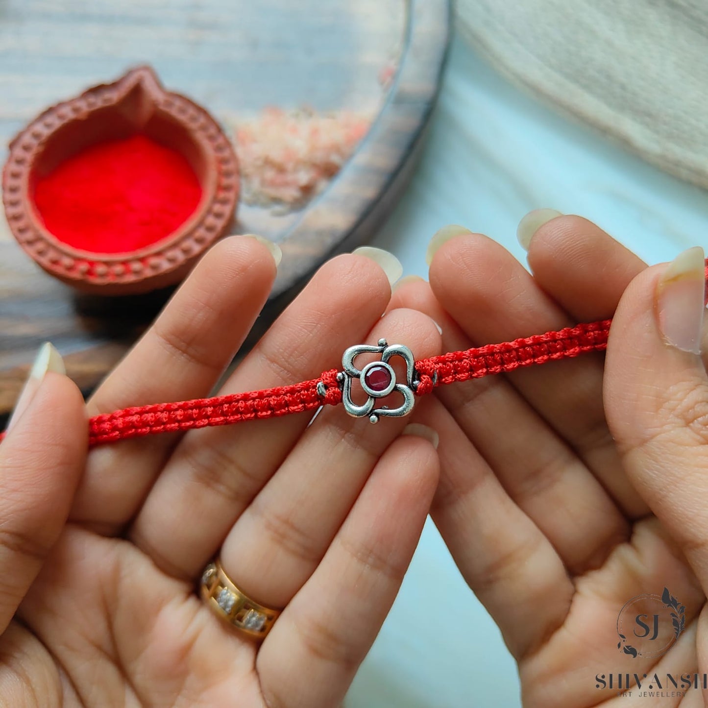 Exclusive Rubi Diamond 92.5 Sterling Silver Rakhi