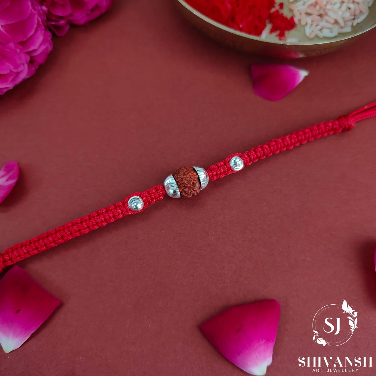 Exclusive 92.5 Sterling Silver Rakhi with Silver Ball