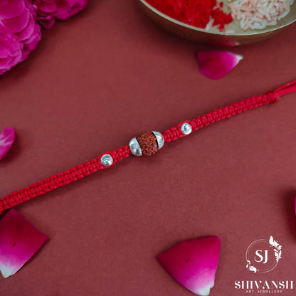 Exclusive 92.5 Sterling Silver Rakhi with Silver Ball