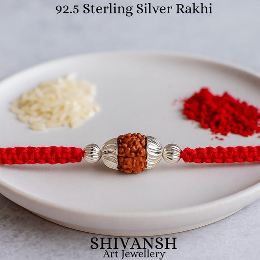 92.5 Sterling Silver Rudraksha Rakhi