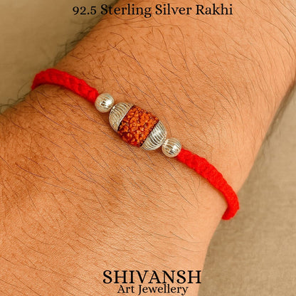 92.5 Sterling Silver Rudraksha Rakhi