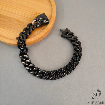 Black Stainless Steel Cuban Link Bracelet