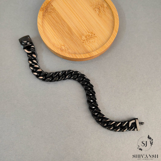 Black Stainless Steel Cuban Link Bracelet
