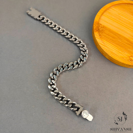 Sleek Silver Cuban Link Bracelet