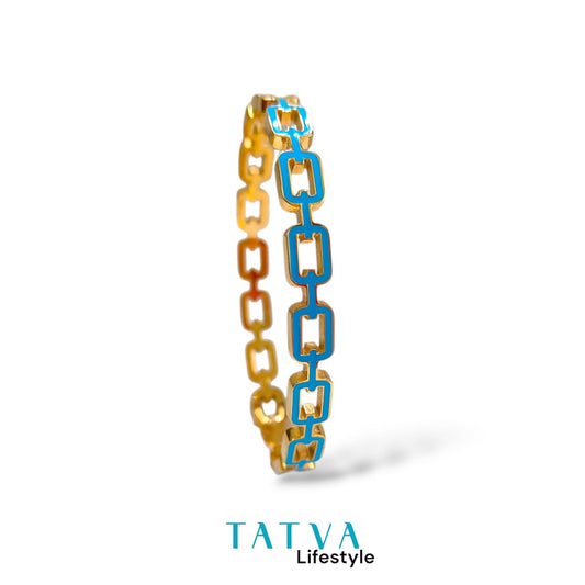 STUDDED SKY BUCKLE LINK BANGLE