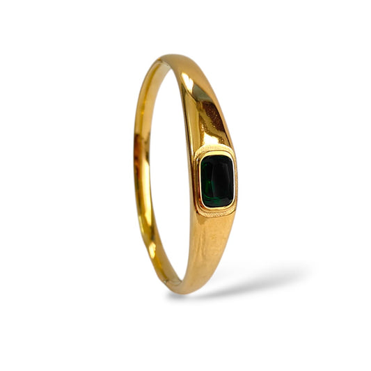 GREEN DIAMOND 18K GOLD PLATED BRACELET