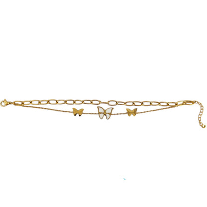 GOLD BUTTERFLY CHARM BRACELET