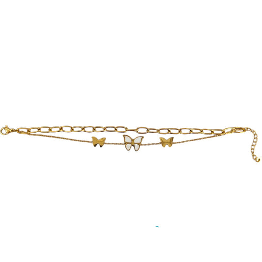 GOLD BUTTERFLY CHARM BRACELET