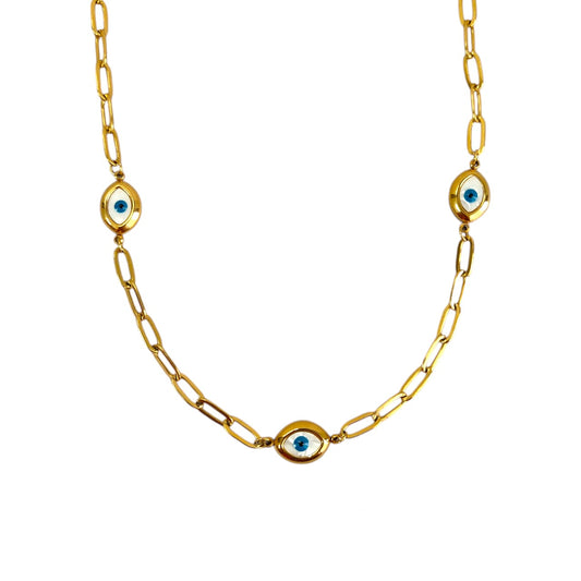 EVIL EYE LINK CHAIN NECKLACE