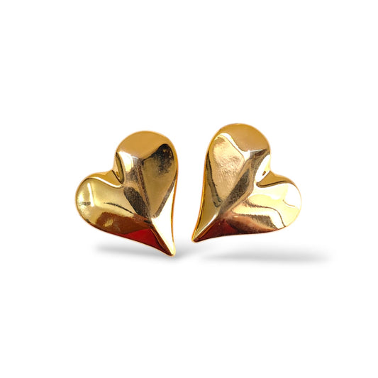 GOLD HEART SHAPE STUD