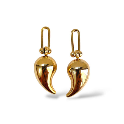 GOLD TEARDROP DANGLE EARRINGS