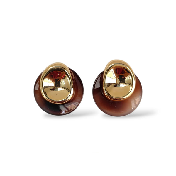 GOLD BROWN DOM STUD