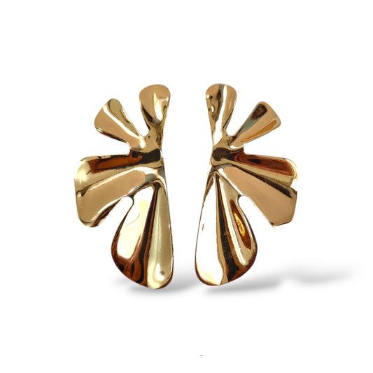 GOLD FLORAL ABSTRACT EARRINGS
